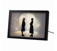 Grupo Erik Cuadro Miércoles Addams - Marco Wednesday con LUZ LED (20 × 28 × 5 cm) con USB │ Decoracion habitacion juvenil - Merchandising Oficial : 3 Tonos de Luz y 5 Niveles de Brillo