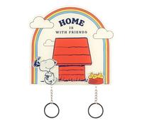 Grupo Erik Cuelga Llaves Pared Snoopy con 2 Llaveros Originales: Producto Snoopy para Decoración Hogar | Colgador de llaves para pared de Entrada 16 x 16 cm
