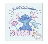 Grupo Erik Disney Stitch Calendario 2027 Pared - Almanaque 2027 30x30cm | Planificador Mensual, 12 Ilustraciones, Póster Incluido, Sobre Protector