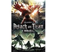 Grupo Erik Editores Poster con diseño Attack On Titan Season 2 Key Art, Papel, Varios, 61 x 91.5 x 0.02 cm
