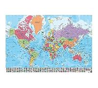 Grupo Erik Editores Poster Mapa Mundo Fisico Politico (Editado en Portugués)