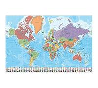 Grupo Erik Editores Poster Mapa Mundo Italia Fisico Politico (Editado en Italiano)