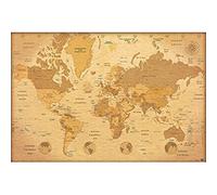 Grupo Erik Editores Poster Mapa Mundo Vintage