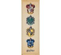 Grupo Erik Editores Puerta - Poster con diseño Harry Potter House Crests, 53 x 158 cm
