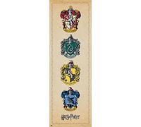 Grupo Erik Editores Puerta - Poster con diseño Harry Potter House Crests, 53 x 158 cm