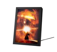 Grupo Erik El Señor de los Anillos Cuadro Merchandising - Marco Accesorios | Luz Led, Cuadros Decoracion Dormitorios, Lampara Escritorio, 3 Tonos de Luz y 5 Niveles Brillo, 20x28cm, Lord of the Rings