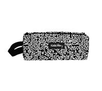 Grupo Erik Estuche Negro Keith Haring - Estuche Escolar con asa y Cierre Cremallera│para Adolescentes niños y niñas, Material Escolar para Vuelta al Cole