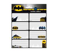 Grupo Erik Etiquetas adhesivas Batman - Pegatinas libro nombres/Pack etiquetas escolares - Papeleria Batman - Vuelta al cole material escolar - Producto con licencia oficial