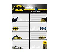 Grupo Erik Etiquetas adhesivas Batman - Pegatinas libro nombres/Pack etiquetas escolares - Papeleria Batman - Vuelta al cole material escolar - Producto con licencia oficial