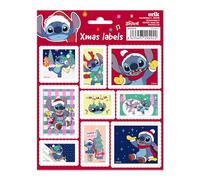 Grupo Erik Etiquetas adhesivas Disney Stitch - Etiquetas regalo Navidad - Pegatinas Stitch / 18 Etiquetas Navidad - Etiquetas regalo - Pegatinas navidad regalos (ELE0319)