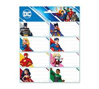 Grupo Erik Etiquetas adhesivas superhéroes DC Comics - Pegatinas libro nombres/Pack etiquetas escolares - Producto con licencia oficial, ELE0289
