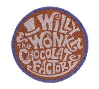 Grupo Erik Felpudo Willy Wonka y la Fábrica de Chocolate-Felpudo Entrada casa Antideslizante 50 x 50 cm-Felpudo Redondo-Alfombra Entrada casa Exterior, Fabricado en Fibra de Coco, Licencia Oficial