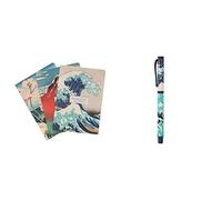 Grupo Erik Hokusai The Great Wave off Kanagawa Pack Of 3 A5 Notebooks + Ball Pen