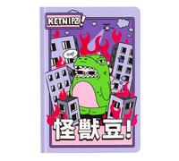 Grupo Erik Ketnipz Cuaderno A5 cuadricula | Merchandising Oficial: Journaling notebook A5, Bloc de notas con Pegatinas, Marcapáginas y Tapa Dura, 192 págs