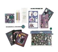 Set de Papeleria Disney Villanos : Estuche con Material Escolar - Kit papeleria niños para Vuelta al Cole │Incluye: Lápiz, Boli con goma, Pegatinas, 3 libretas, Clips, Subrayadores y Notas adhesivas