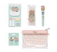 Grupo Erik - Kit de papelería Pusheen rosa - Estuche con subrayadores, bolígrafo multicolor y notas