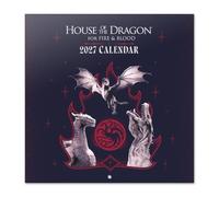 Grupo Erik La Casa del Dragón Calendario 2027 Pared - Almanaque 2027 | 30x30cm, Planificador Mensual, 12 Ilustraciones, Póster Incluido, Sobre Protector, Juego de Tronos regalos