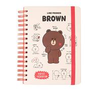 Grupo Erik Libreta A5 Line Friends - Cuaderno a5 punteado (Notebook A5) | Bullet Jornal A5 - Libreta de puntos anillas de Tapa dura, 180 págs