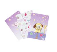 Grupo Erik Libretas A6 BT21 The Journey Chimmy : Pack de Cuadernos pequeños, 3 formatos : Punteado + Hojas blancas + Lineas (Tapas Blandas, 64 págs cada uno)