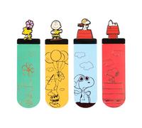 Grupo Erik Marcapaginas Snoopy Libros - Producto Snoopy: 4 Marcapaginas Originales Ligeros y Flexibles | Punto de Libro: Regalos para lectores
