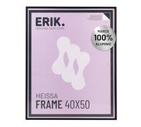 Grupo Erik Marco 40x50 negro - Marco aluminio negro: Marcos de fotos o diplomas pared | Marcos para cuadros - Decoracion hogar (Accesorios de montaje incluidos)