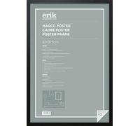 Grupo Erik Marco póster negro - Marco 61x91,5cm - Marco negro │ Marco para cuadros - Marco madera negro - Ideal para Láminas, Pósters, Cuadros y Decoración hogar