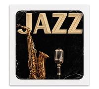 Grupo Erik Marco vinilo blanco Premium - Marco madera para disco vinilo LP 12" con Anclaje y Cristal - Decoración hogar │ Regalos para amantes de la música 35.5 x 38 cm