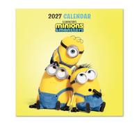 Grupo Erik Minions 3 Calendario 2027 Pared - Almanaque 2027 30x30cm | Planificador Mensual, 12 Ilustraciones, Póster Incluido, Sobre Protector