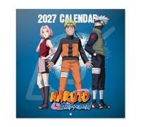 Grupo Erik Naruto Shippuden Calendario 2027 Pared - Almanaque 2027 30x30cm | Planificador Mensual, 12 Ilustraciones, Póster Incluido, Sobre Protector, En 6 Idiomas, Regalo Naruto Merchandising