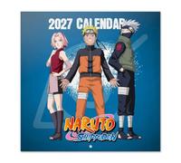Grupo Erik Naruto Shippuden Calendario 2027 Pared - Almanaque 2027 30x30cm | Planificador Mensual, 12 Ilustraciones, Póster Incluido, Sobre Protector, En 6 Idiomas, Regalo Naruto Merchandising