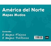 Grupo Erik - Pack 10 Mapas Mudos America Del Norte Politica Fisica