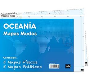 Grupo Erik - Pack 10 mapas mudos ES Oceanía (política, física) MMP119