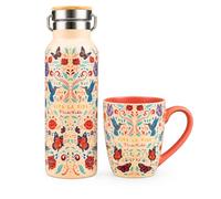 Grupo Erik Pack Frida Kahlo - Botella Acero 500ml + Taza Cerámica | Acero Inoxidable, Taza Cerámica 350ml, Set Regalo Mujer Amantes del Arte, Producto Original