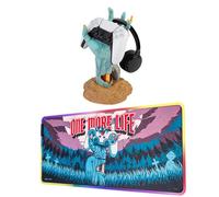 Grupo Erik Pack Gamer One More Life Soporte Mando y Cascos Gaming - Soporte sujeción para ps4, ps5, Xbox… + Alfombrilla RGB - ratón Luces LED