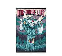 Grupo Erik Pack Póster Gamer One More Life con Colgador de Madera magnético, Negro, vertical (61x91.5 cm)