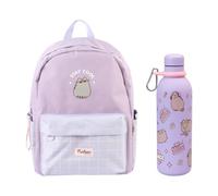Grupo Erik Pack Pusheen Kawaii - Mochila Escolar + Botella de Agua | Acero Inoxidable 500 ml, Set Vuelta al Cole, Regalo para Niña