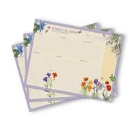 Planificador semanal A3 Wild Flowers - Weekly planner : Planner Sin Fecha en Portugués - Organizador semanal escritorio [54 págs. con Alto Gramaje]