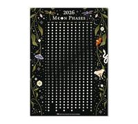 Grupo Erik Poster Calendario lunar 2026 Fluorescente - Fases lunares Decoracion hogar pared | Poster 50 x 70 para pared Brillan en la Oscuridad