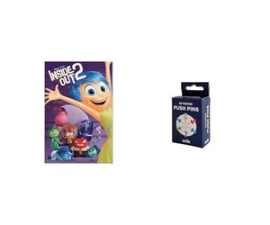Grupo Erik Poster Disney Pixar Del Reves 2 + Chinchetas Pared Colores - Pack chinchetas Colores Especial Posters Pared | Posters para pared ideal decoración habitación Disney