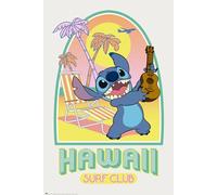 Grupo Erik Poster Disney Stitch hawaii club surf - Poster Stitch - Laminas decorativas 61x91,5cm a todo color | Posters para pared ideal decoración habitación