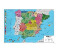 Grupo Erik Poster Mapa España fisico politico en Español - Laminas decorativas 61x91,5cm a todo color | Posters para pared ideal decoración habitación