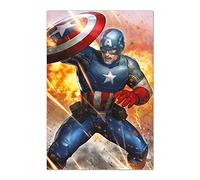 Grupo Erik Poster Marvel Capitan America Under Fire - Poster Capitan America - Laminas decorativas 61x91,5cm a todo color | Posters para pared ideal decoración habitación Marvel regalos