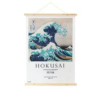 Grupo Erik Poster Ola de Kanagawa de Tela - Banderola enrollable con soporte de Madera para Decoracion habitacion juvenil u hogar │ 53x71 cm : Regalos hogar