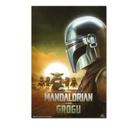 Grupo Erik Poster The Mandalorian y Grogu Din Djarin - Laminas decorativas 61x91,5cm a todo color: Star Wars regalos Merchandising | Posters para pared ideal decoración habitación