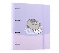 Grupo Erik Carpeta Anillas A4 Gato Pusheen Cat - Archivador 4 Anillas de Tapa Dura y Banda Elastica | Archivadores Escolares para Niños y Niñas