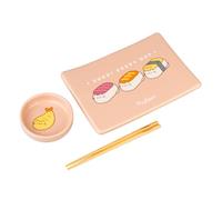 Grupo Erik Pusheen Set de Sushi - Vajilla Japonesa y Platos Sushi Kawaii | Bandeja y Cuenco de Ceramica y Palillos de Madera, Apto Lavavajillas y Microondas, Merchandising Oficial