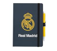 Grupo Erik Real Madrid Cuaderno A5 Punteado con Boligrafo | Merchandising Oficial: Diario personal con Boligrafo Proyector, Regalo para Fans, Tapa dura y Marcapáginas, 192 págs