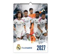 Grupo Erik Real Madrid Temporada 2026/2027 Calendario 2027 Pared Grande A3 | Almanaque 2027 29,7x42cm, Planificador Mensual, 12 Ilustraciones, En Inglés