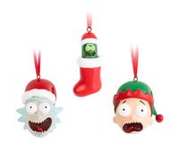Grupo Erik Set Adornos Navidad Rick and Morty - Pack Adornos Navidad árbol de Navidad, 3 Figuras Rick y Morty Diferentes - Decoración Navidad - Rick y Morty Merchandising Oficial