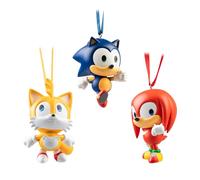 Grupo Erik Set Adornos Navidad Sonic - Pack Adornos Navidad árbol de Navidad, 3 Figuras Sonic Tails y Knuckles - Decoración Navidad Sonic